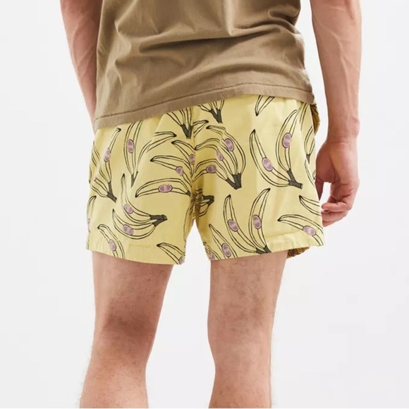 Urban Outfitters Men's Mexium Maximus Go Bananas Printed Short Yellow Drawstrin - Picture 15 of 16